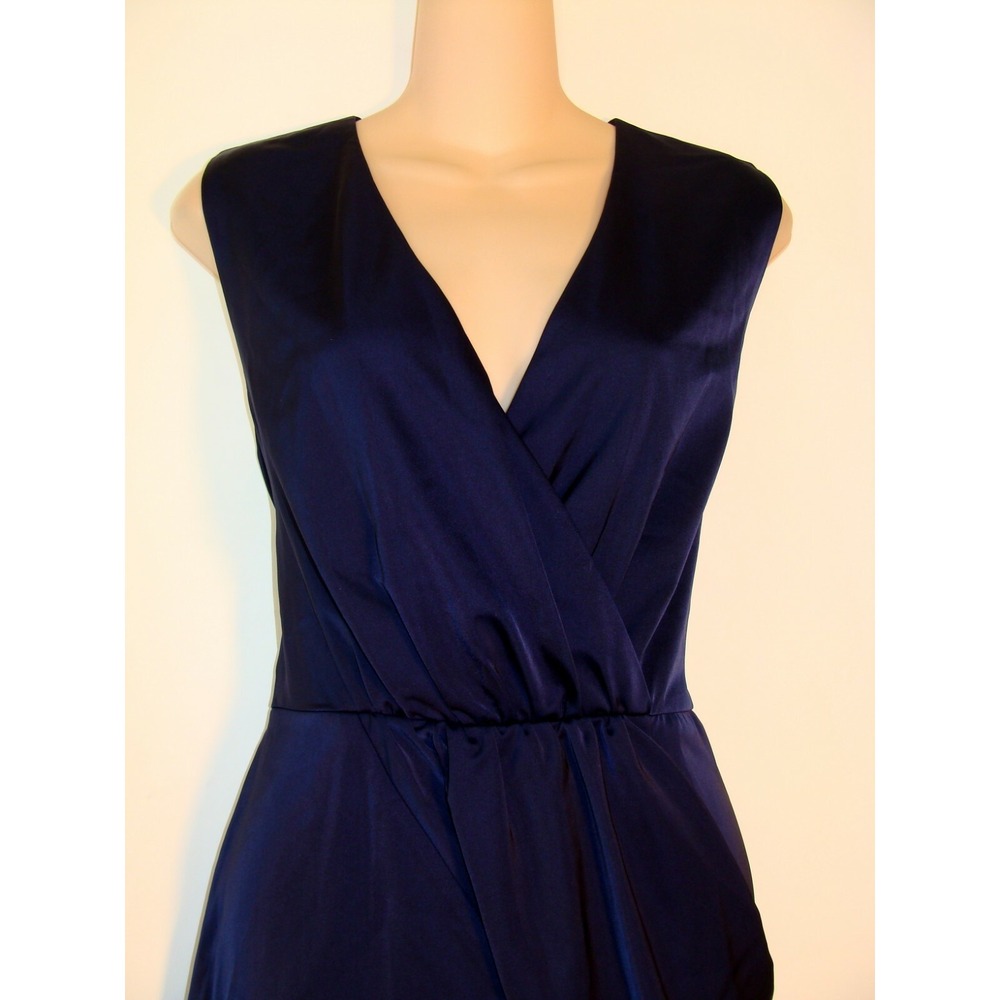 AVA & AIDEN WOMENS NAVY BLUE SARONG / WRAP DRESS SIZE 10  A121 - Picture 3 of 7